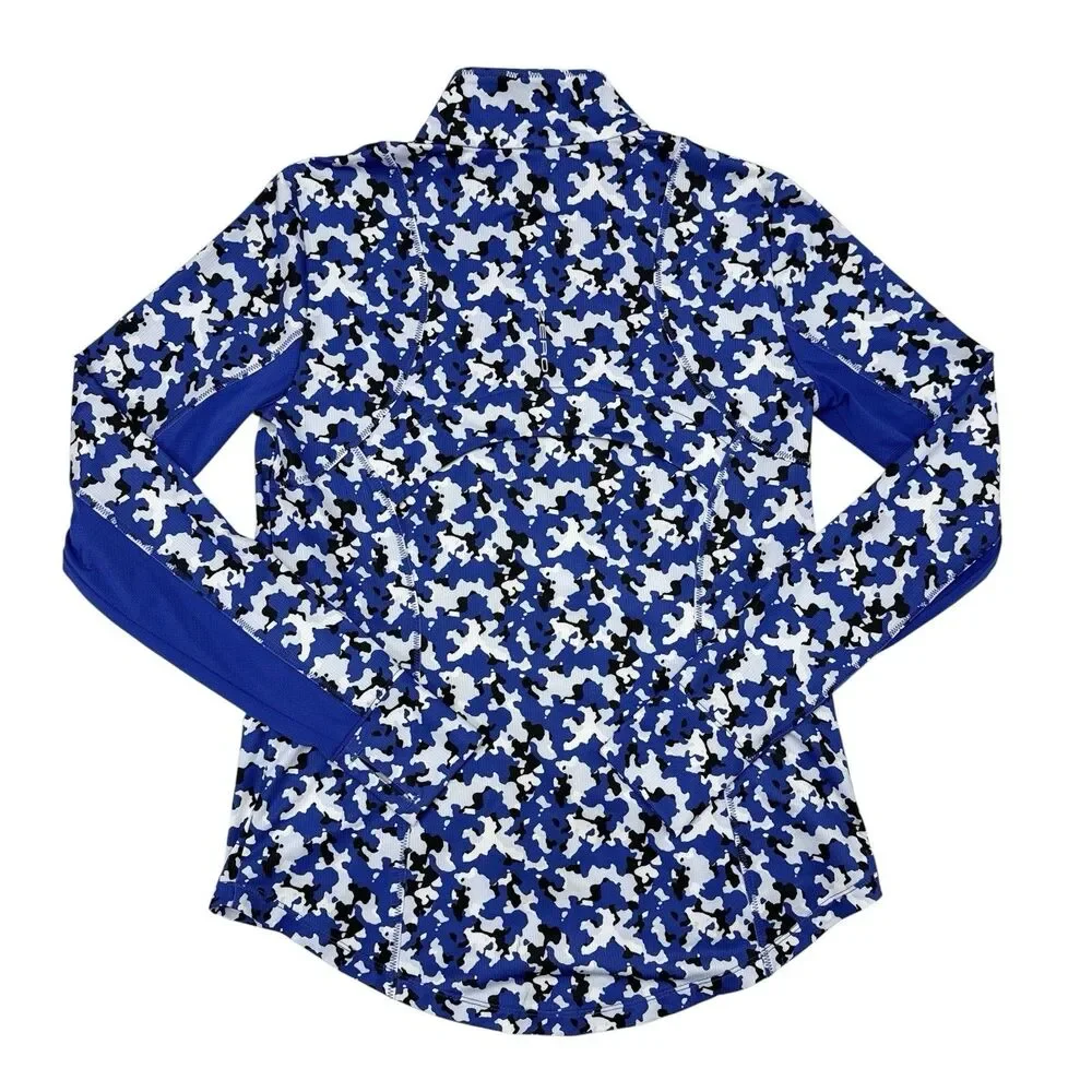 Zero Restriction Golf Pullover Top Womens Size Small Blue Camouflage Performance - Picture 2 of 10